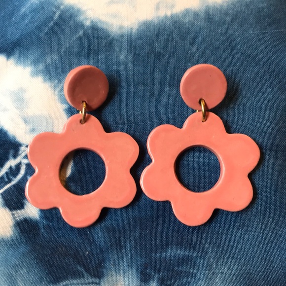 Incredible ceramic flower earrings - Picture 1 of 3